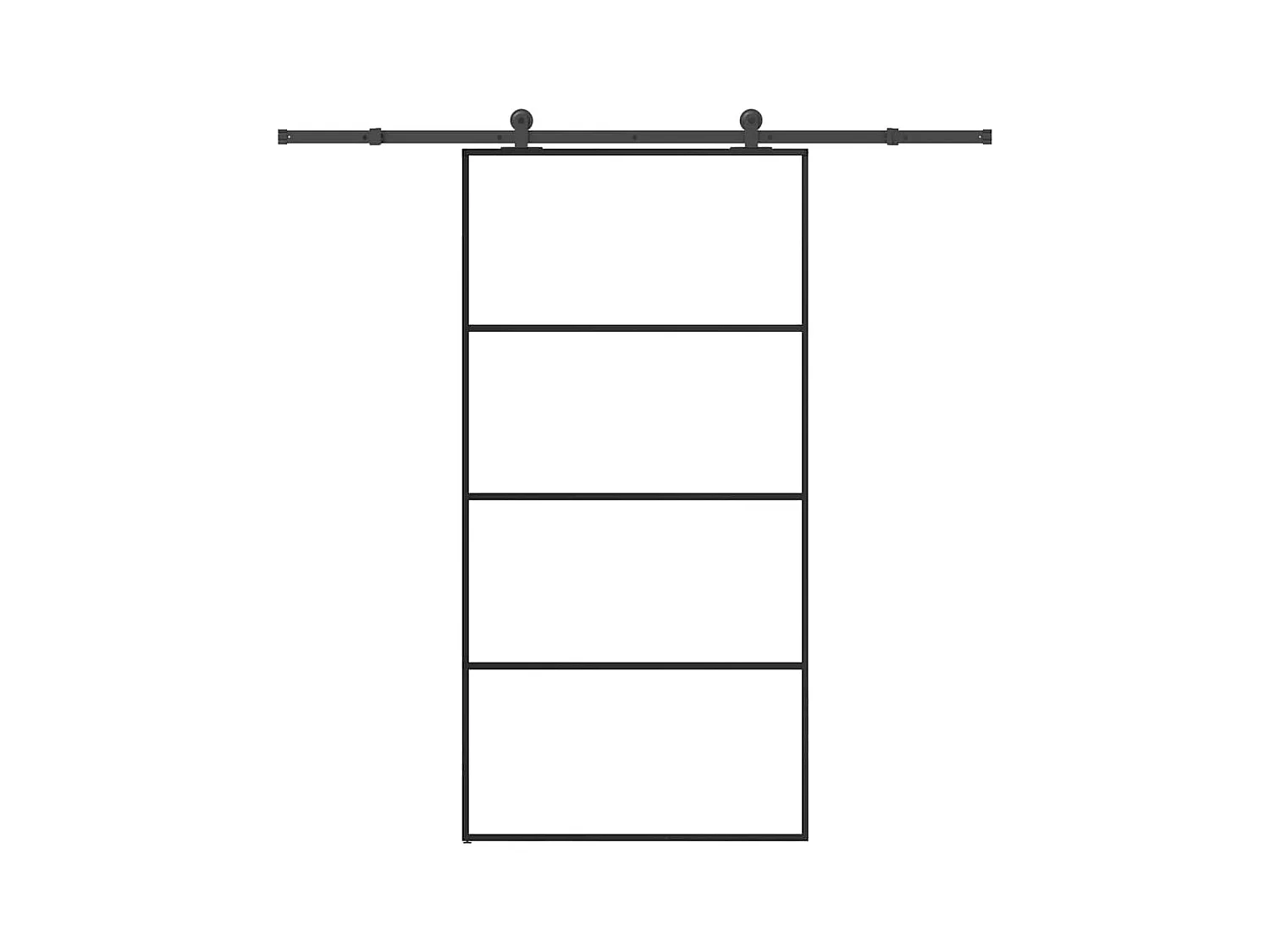 Porte coulissante et kit de quincaillerie 102,5x205cm Verre ESG