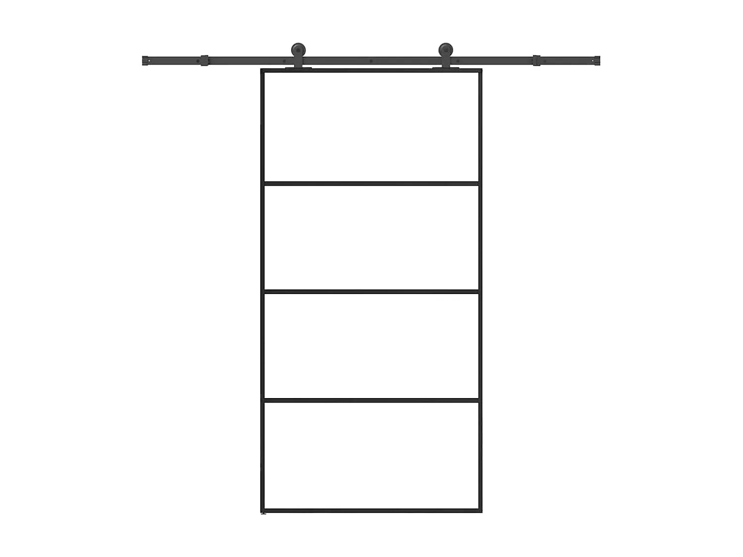 Porte coulissante et kit de quincaillerie 102,5x205cm Verre ESG