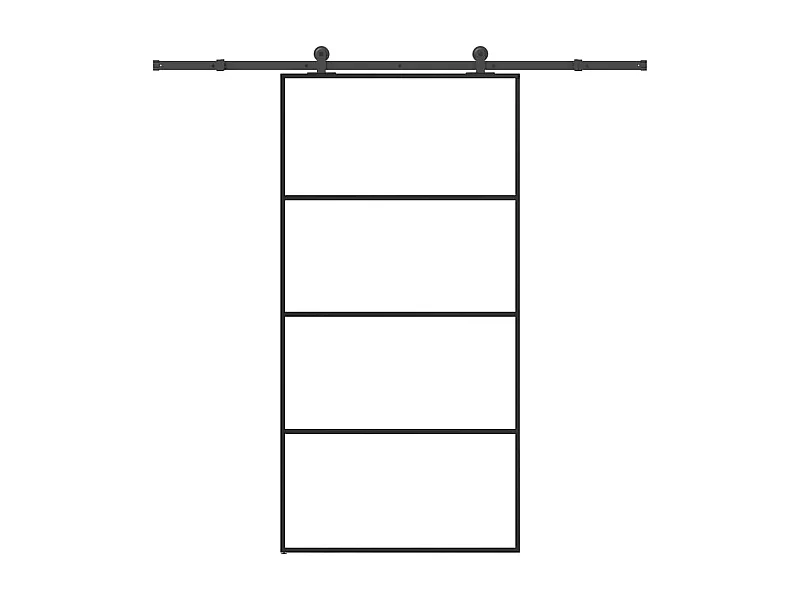 Porte coulissante et kit de quincaillerie 102,5x205cm Verre ESG