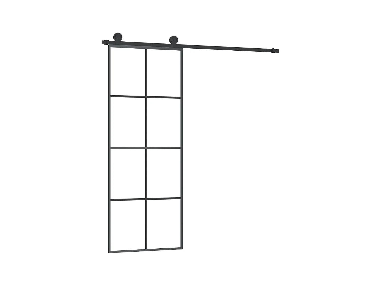 Porte coulissante avec kit de quincaillerie 76x205 cm Verre ESG