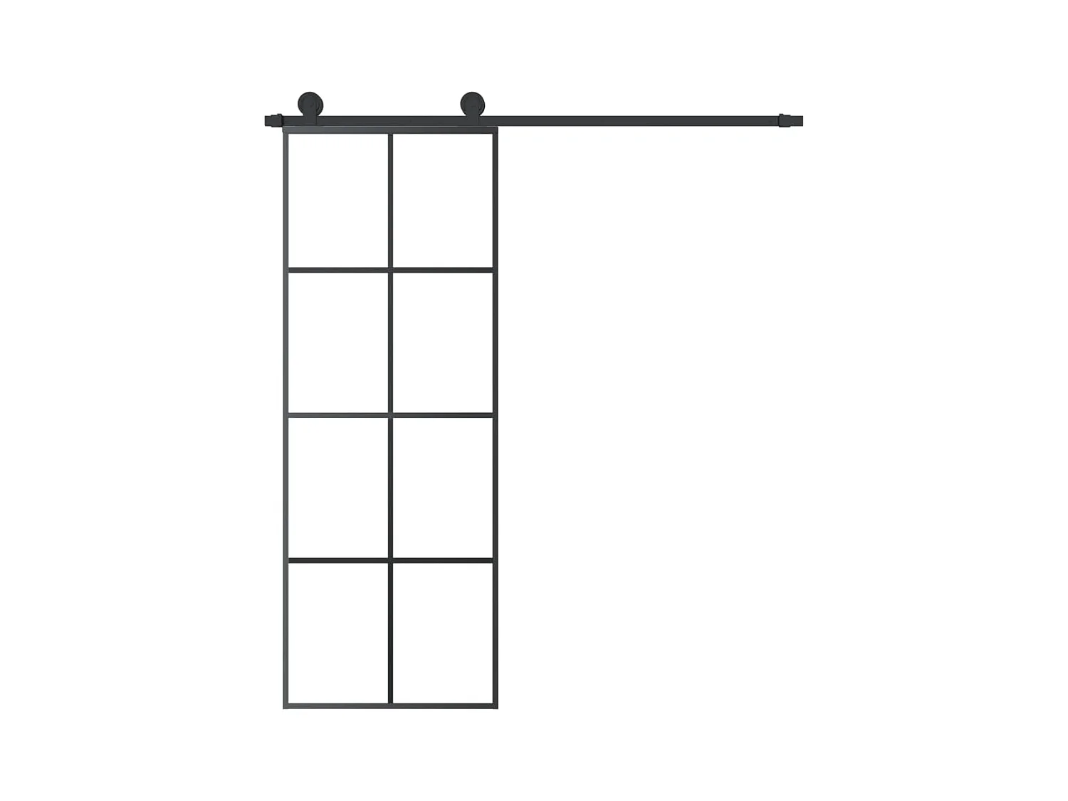 Porte coulissante avec kit de quincaillerie 76x205 cm Verre ESG