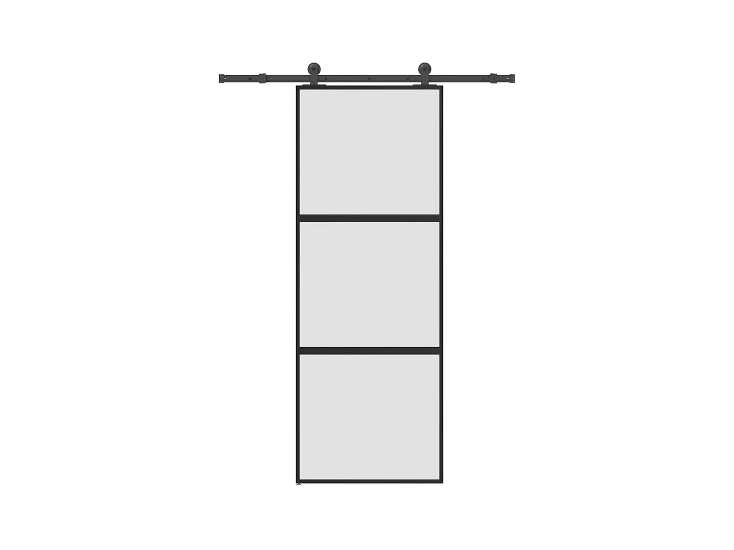 Porte coulissante kit de quincaillerie trempé verre aluminium
