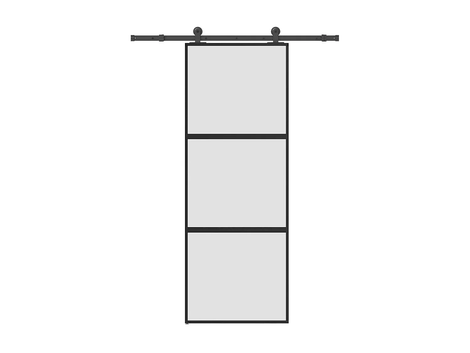 Porte coulissante kit de quincaillerie trempé verre aluminium