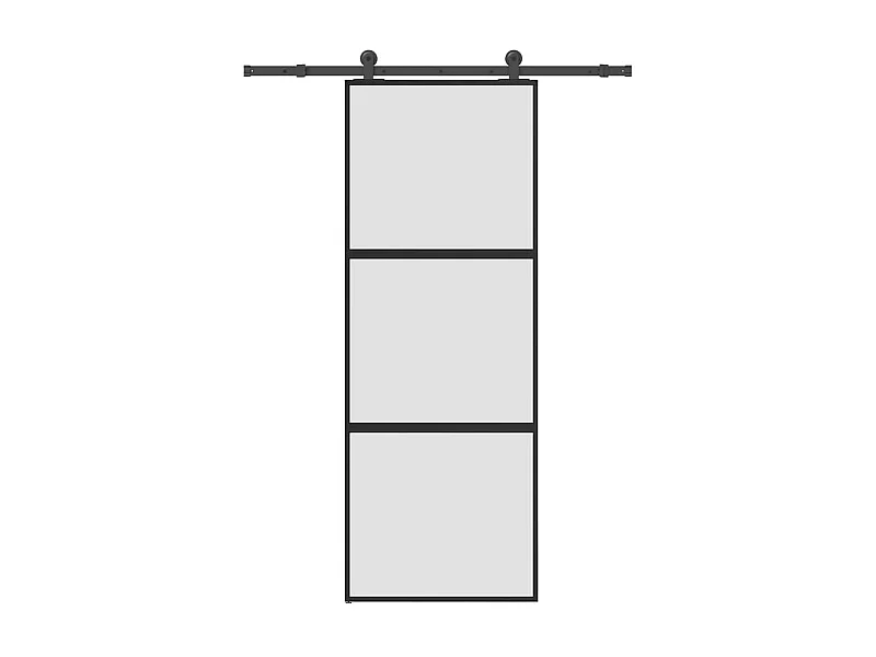 Porte coulissante kit de quincaillerie trempé verre aluminium