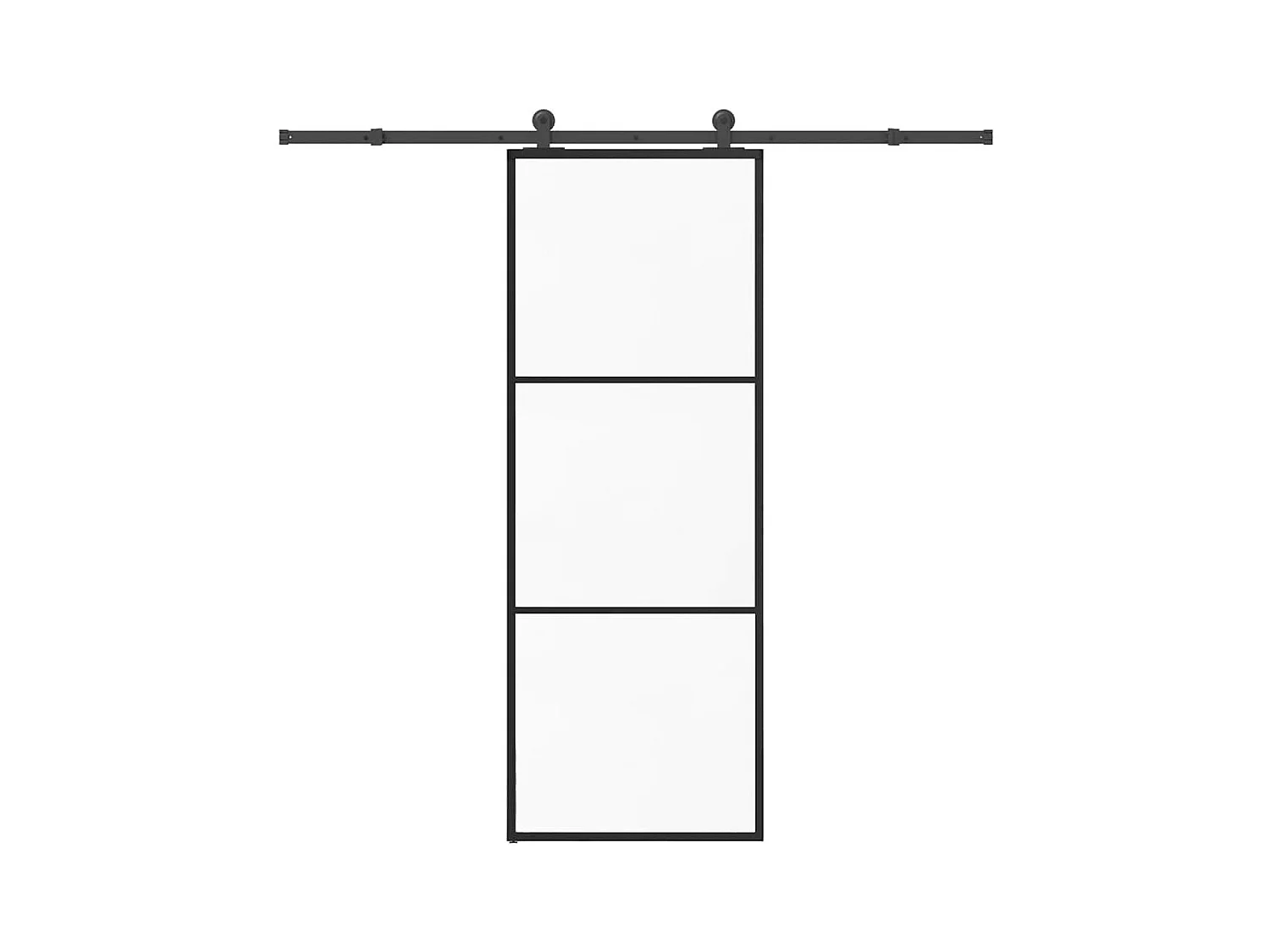 Porte coulissante avec kit de quincaillerie 76x205 cm Verre ESG