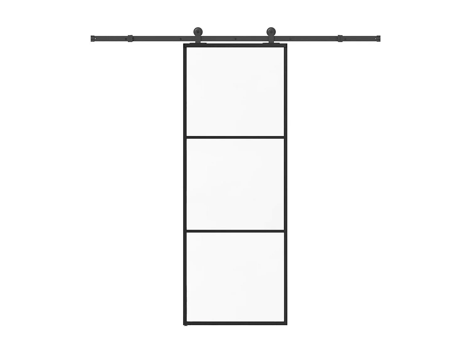 Porte coulissante avec kit de quincaillerie 76x205 cm Verre ESG