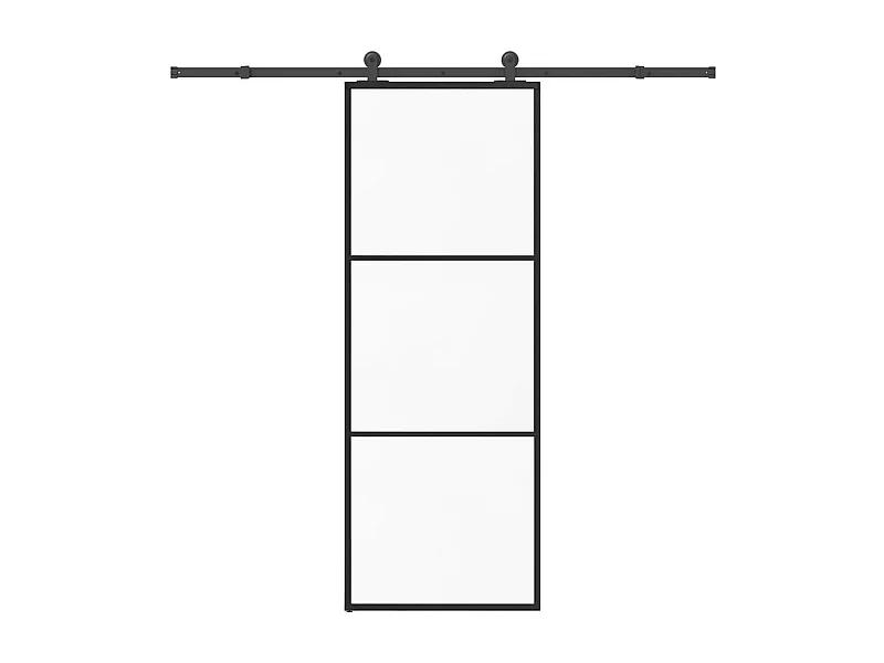 Porte coulissante avec kit de quincaillerie 76x205 cm Verre ESG