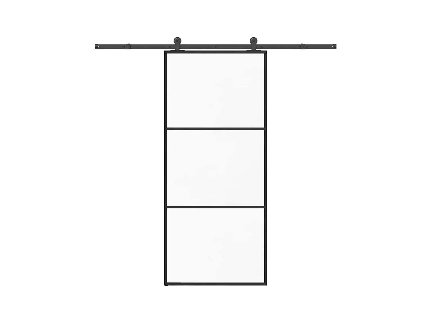 Porte coulissante avec kit de quincaillerie 90x205 cm Verre ESG