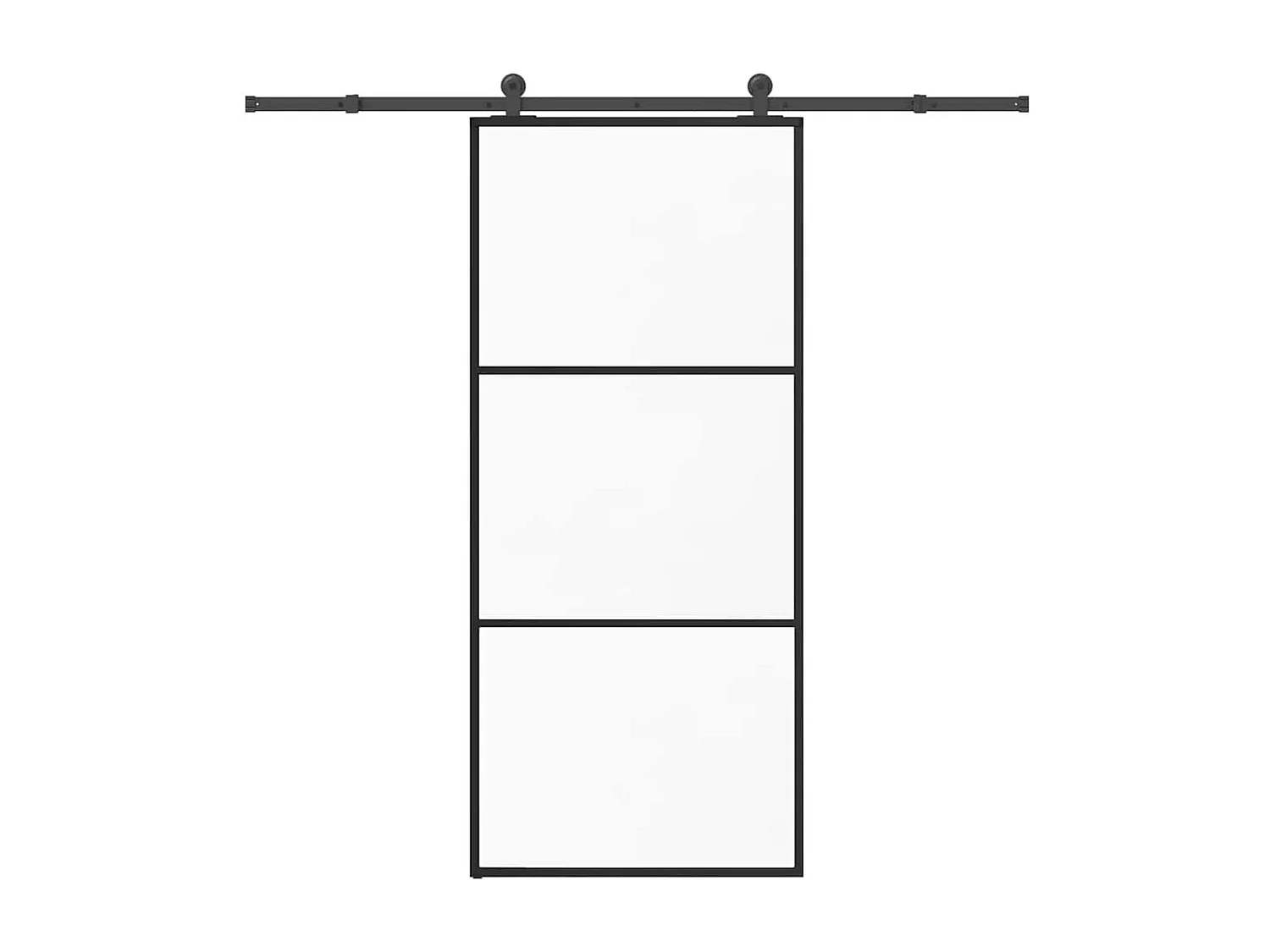 Porte coulissante avec kit de quincaillerie 90x205 cm Verre ESG