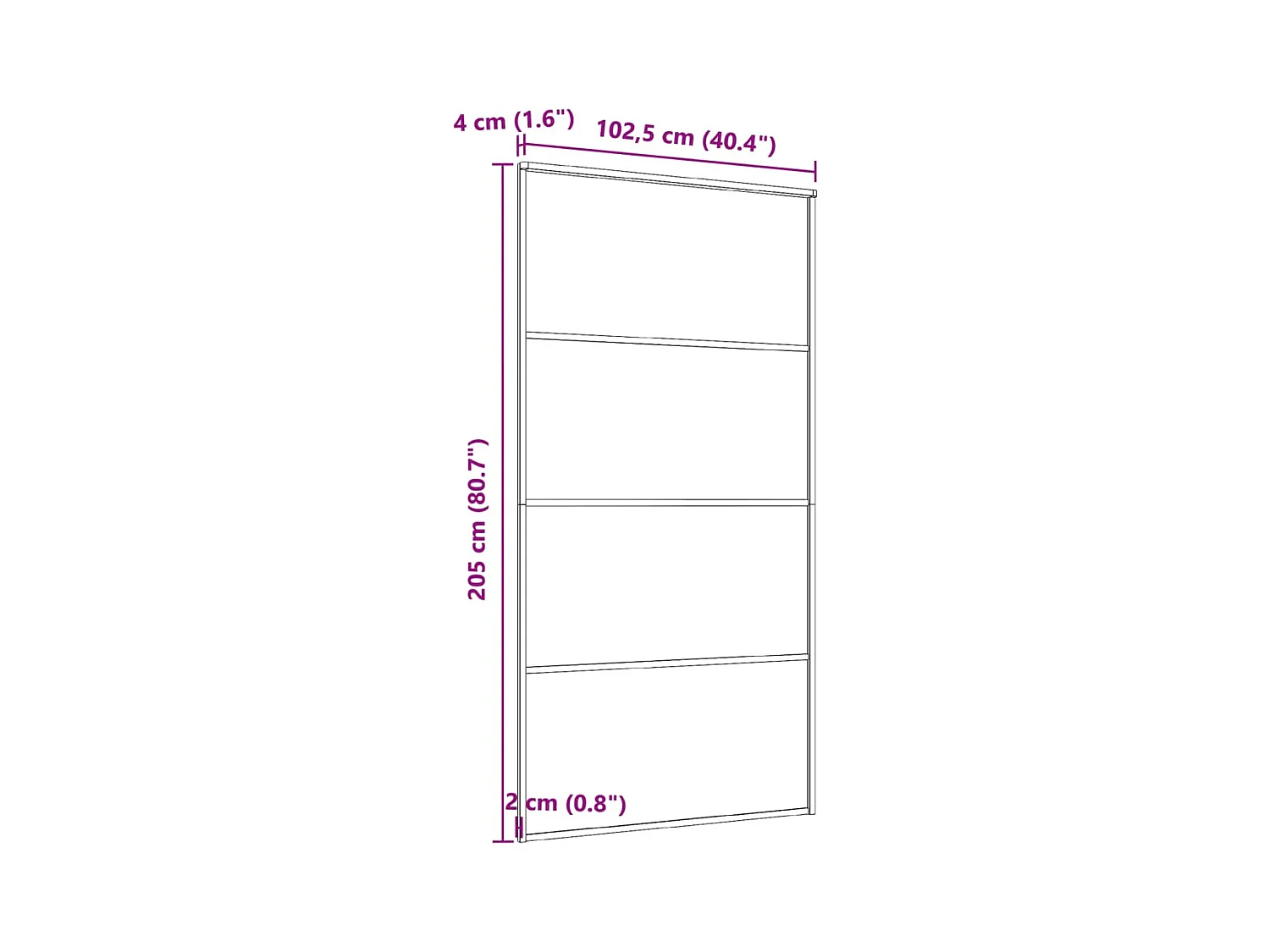 Porta scorrevole Alluminio e vetro ESG 102,5x205 cm Nero