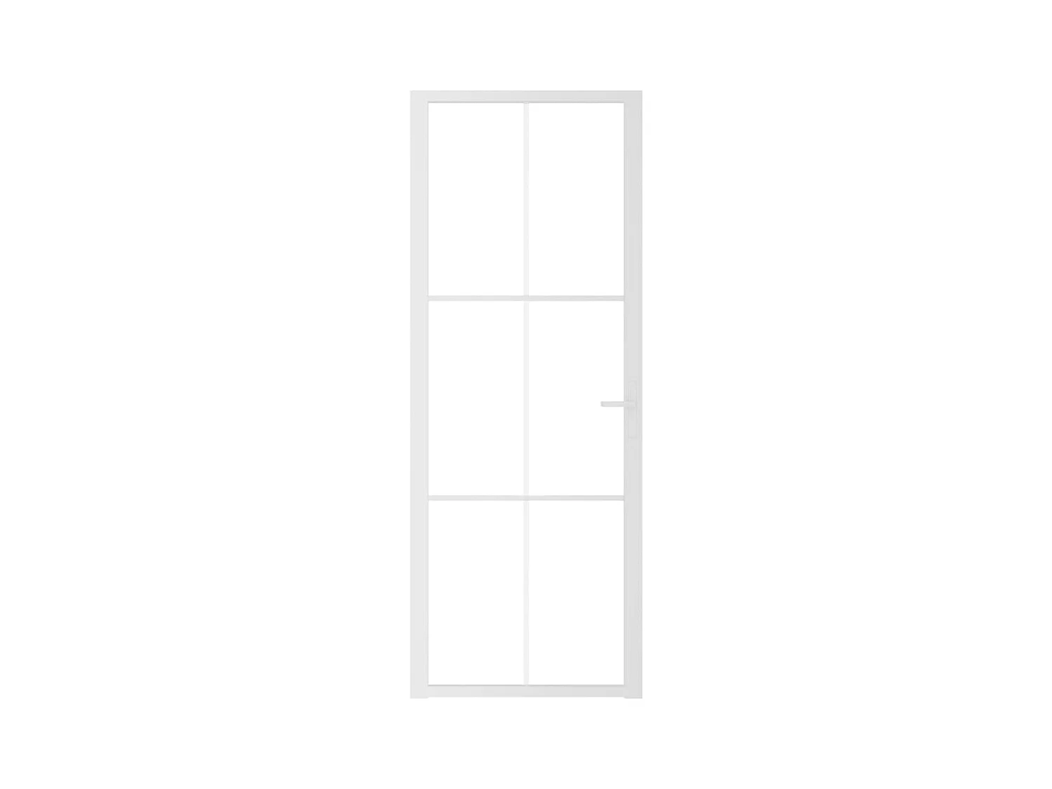 Puerta interior 76x201,5 cm Cristal ESG blanco y aluminio