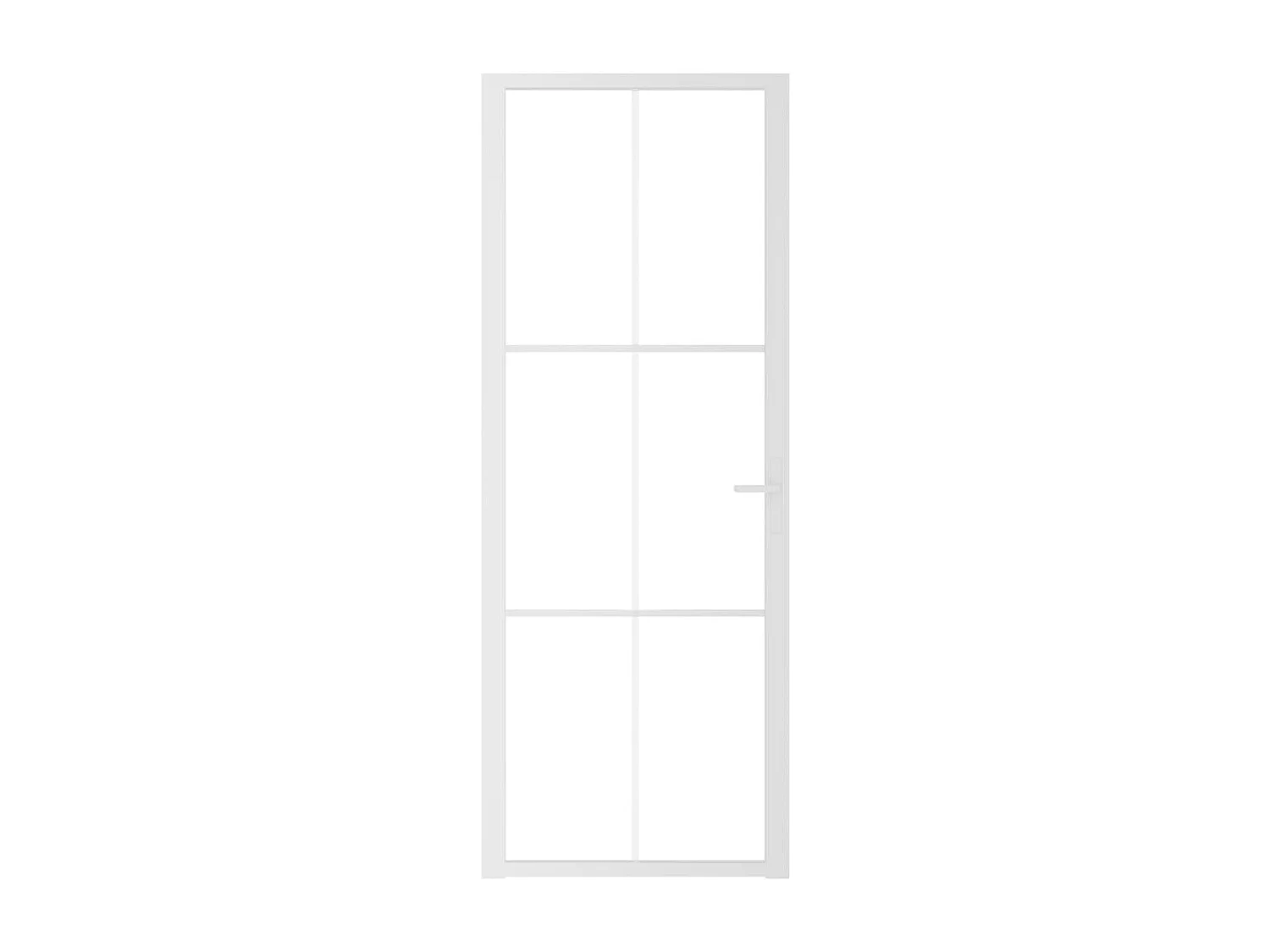 Puerta interior 76x201,5 cm Cristal ESG blanco y aluminio