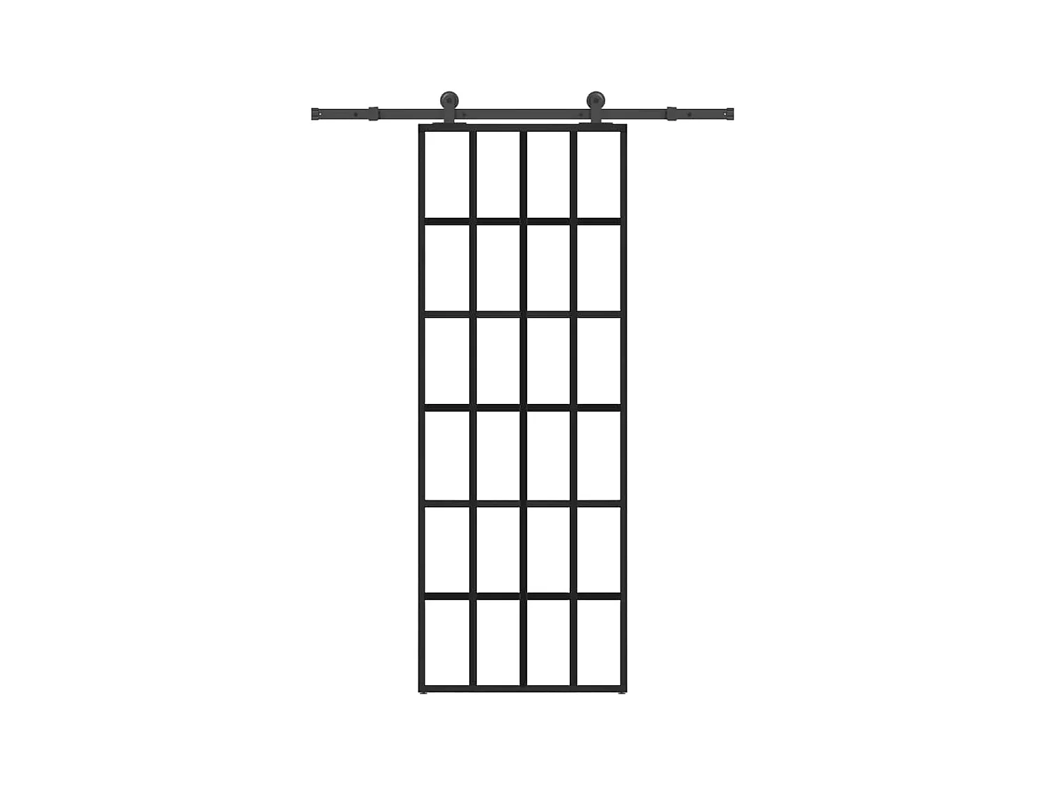 Puerta corredera con kit de herrajes 76x205 cm cristal ESG