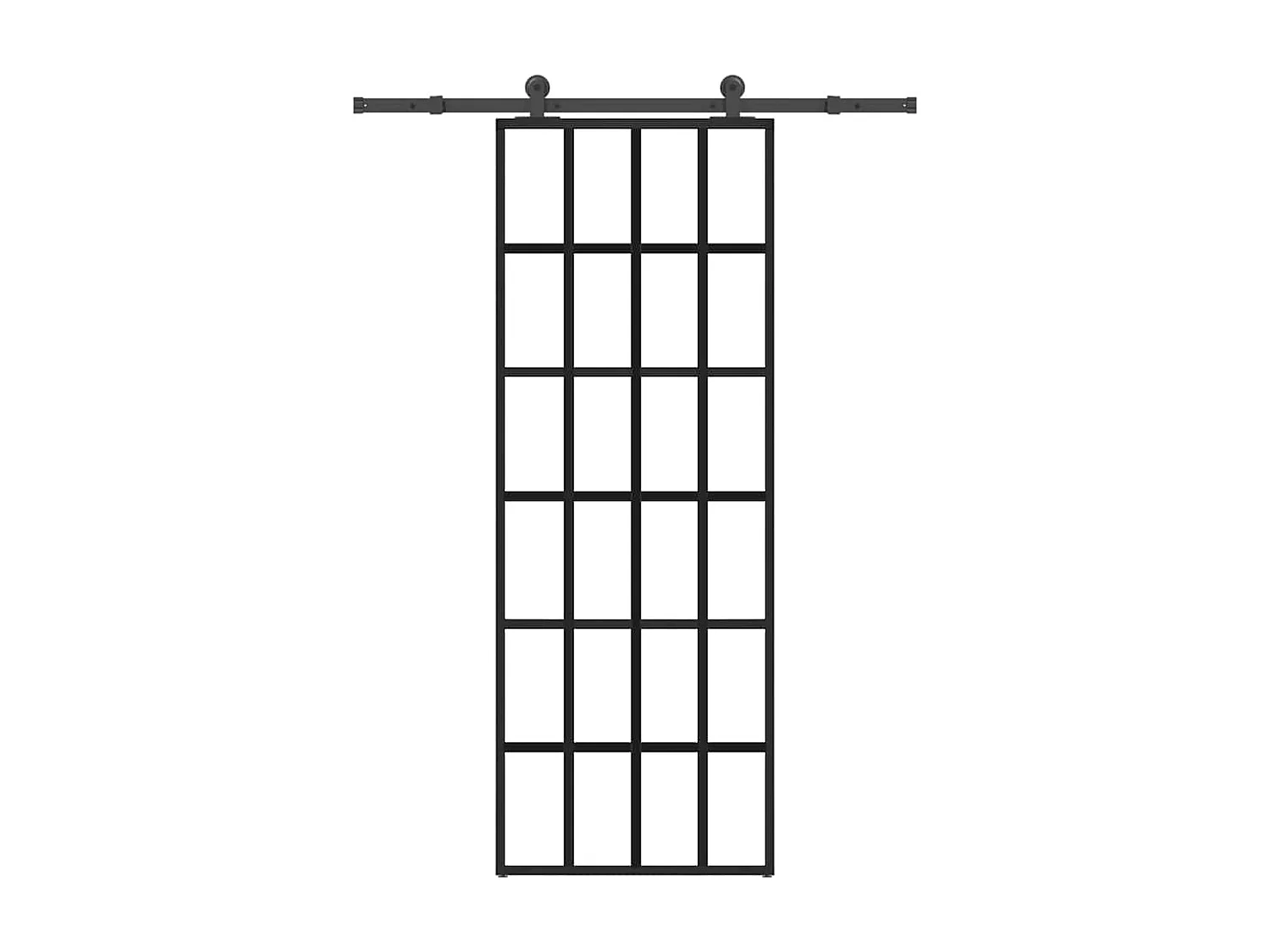 Porte coulissante avec kit de quincaillerie 76x205 cm Verre ESG