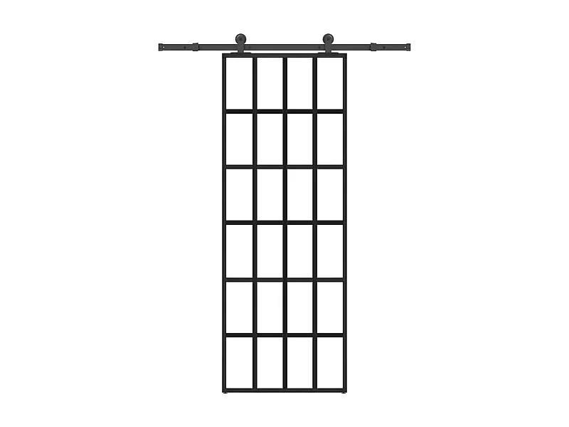 Porta scorrevole con kit ferramenta 76x205 cm vetro ESG