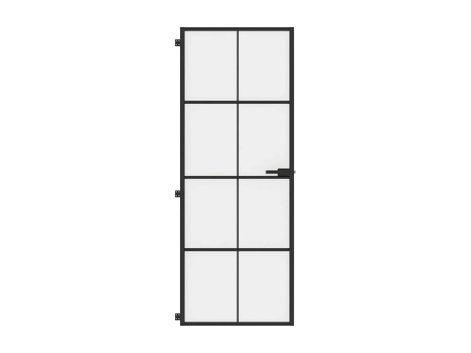 Puerta interior fina negra 76x201,5 cm cristal templado aluminio