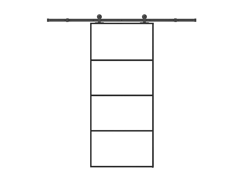 Puerta corredera con kit de herrajes 90x205 cm cristal ESG