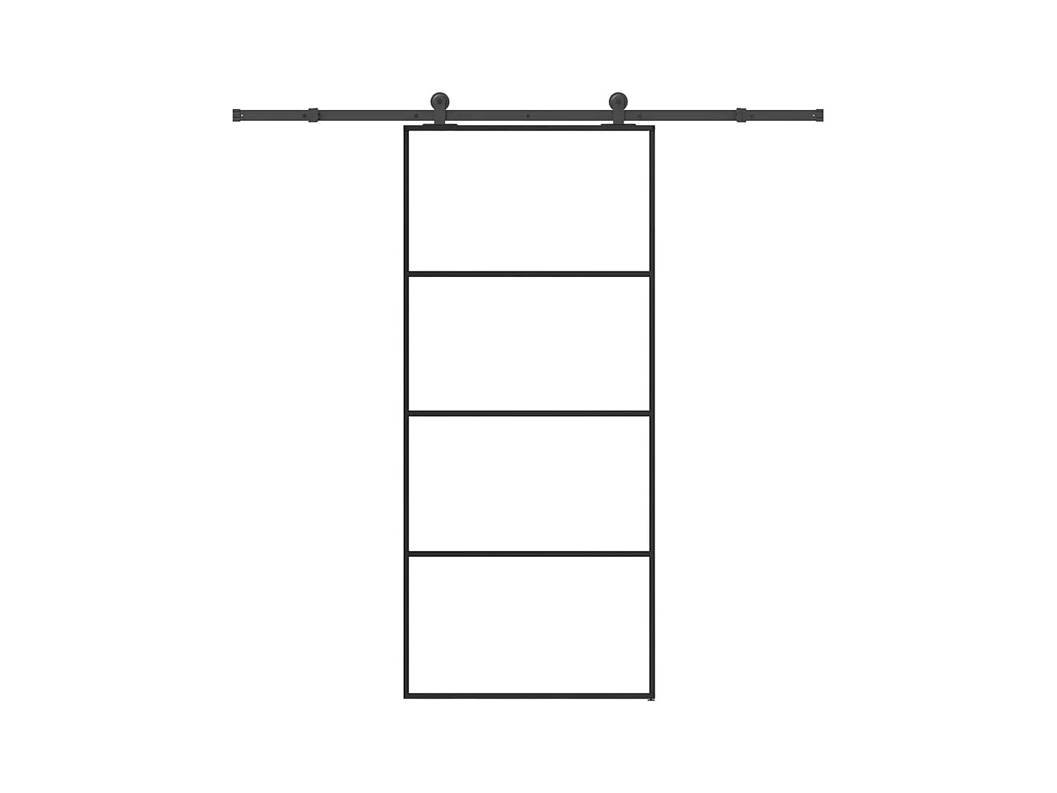 Schiebetür mit Beschlagsatz 90x205 cm ESG Glas