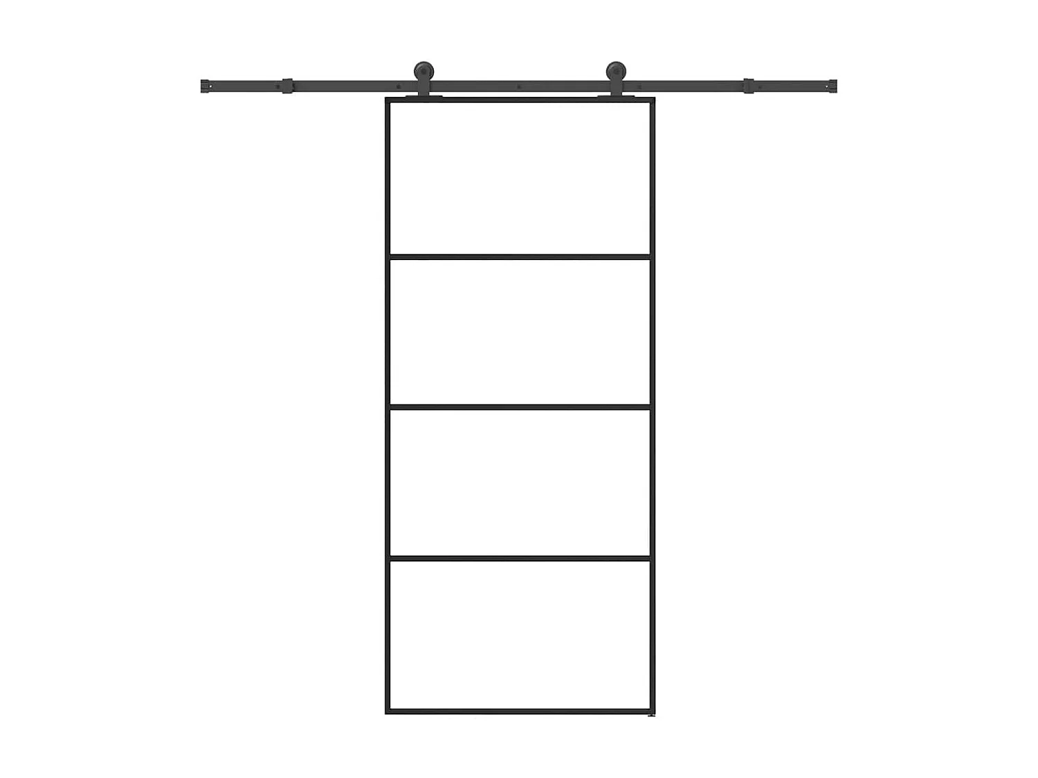 Porte coulissante avec kit de quincaillerie 90x205 cm Verre ESG