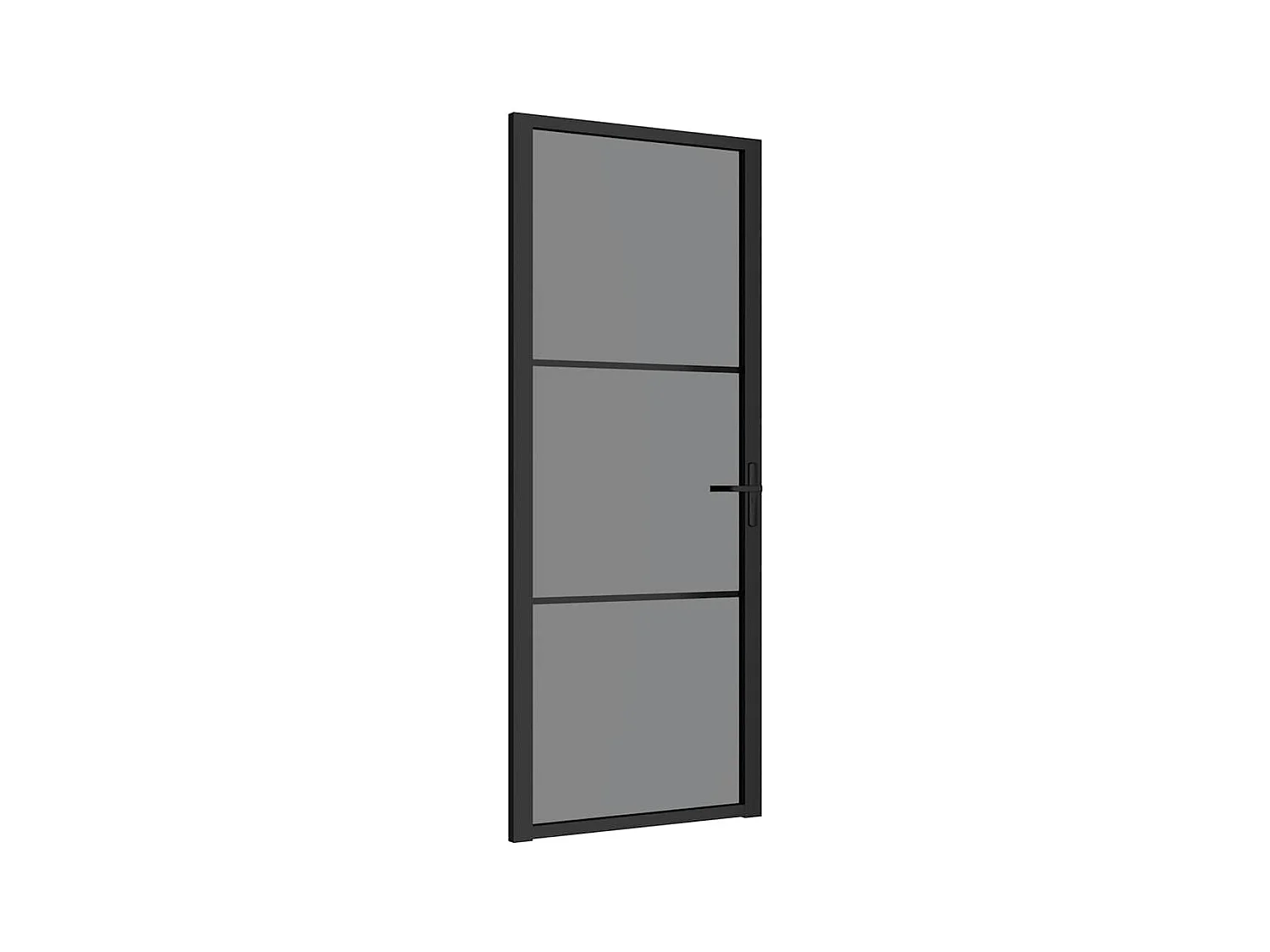 Porte intérieure 83x201,5 cm Noir Verre ESG et aluminium