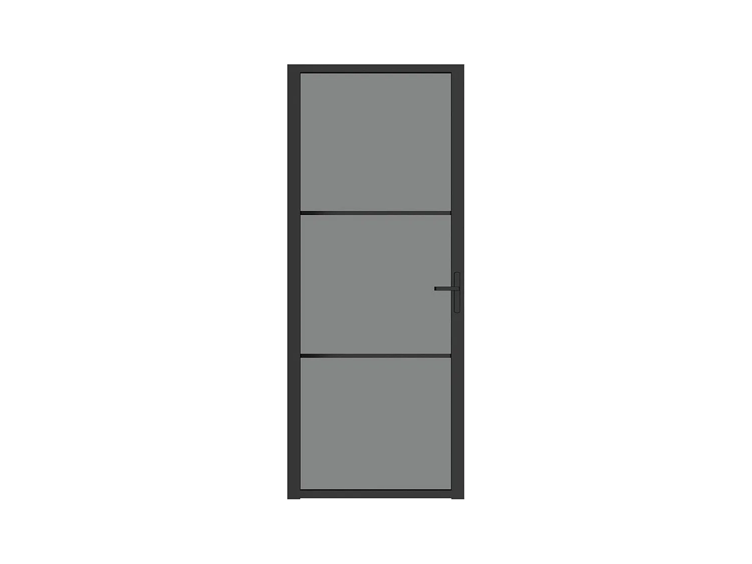 Porte intérieure 83x201,5 cm Noir Verre ESG et aluminium