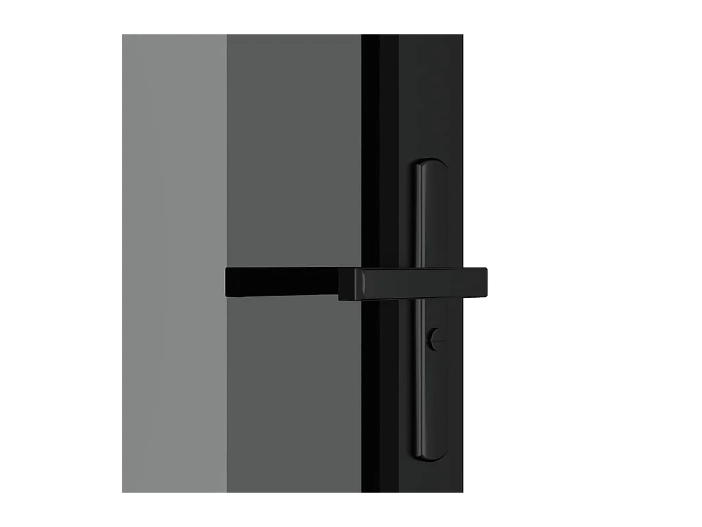 Porte intérieure 83x201,5 cm Noir Verre ESG et aluminium