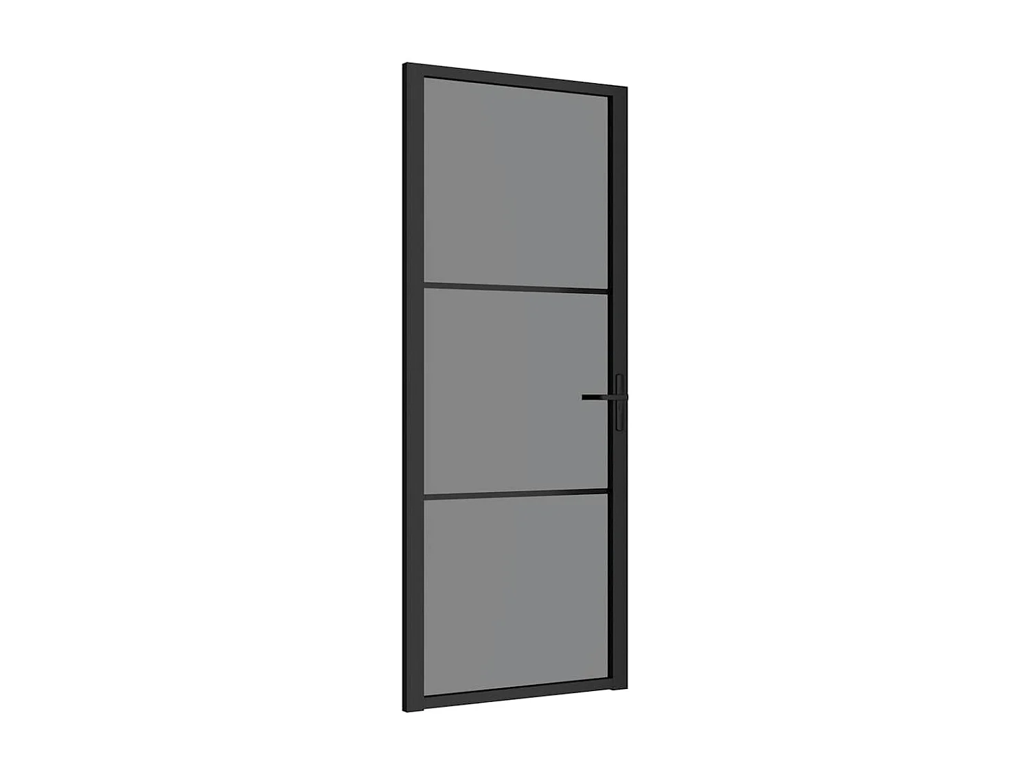 Binnendeur 83x201,5 cm Zwart ESG glas en aluminium