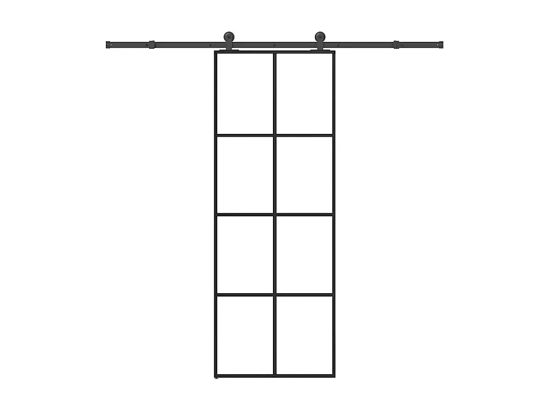 Porta scorrevole con kit ferramenta 76x205 cm vetro ESG