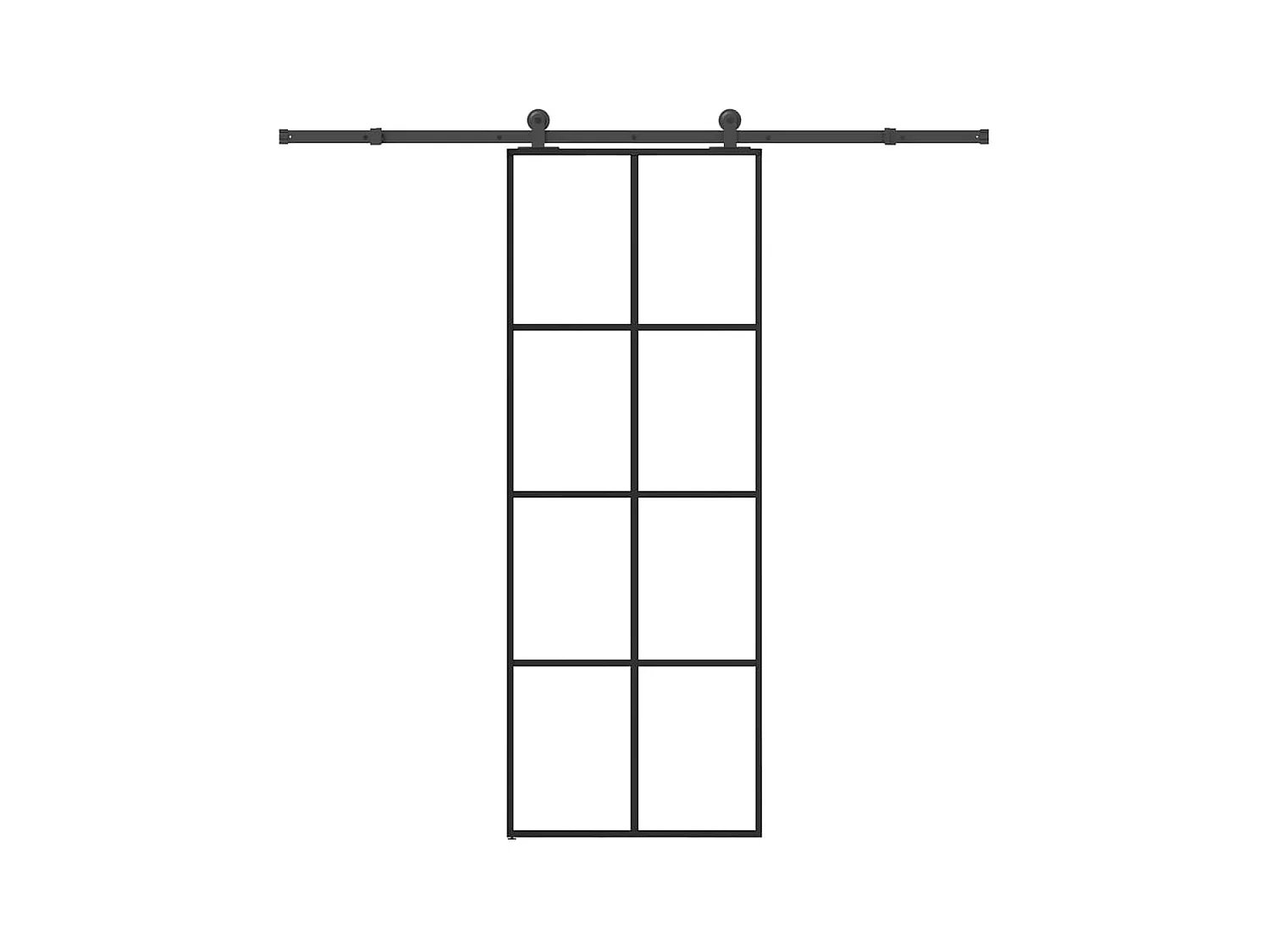 Porte coulissante avec kit de quincaillerie 76x205 cm Verre ESG