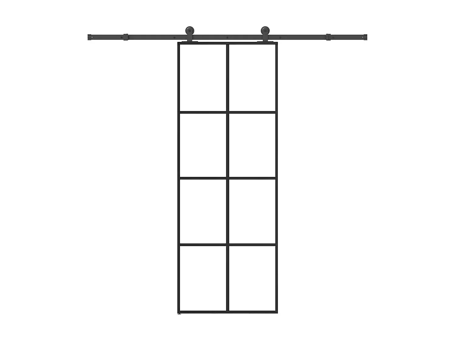 Porte coulissante avec kit de quincaillerie 76x205 cm Verre ESG