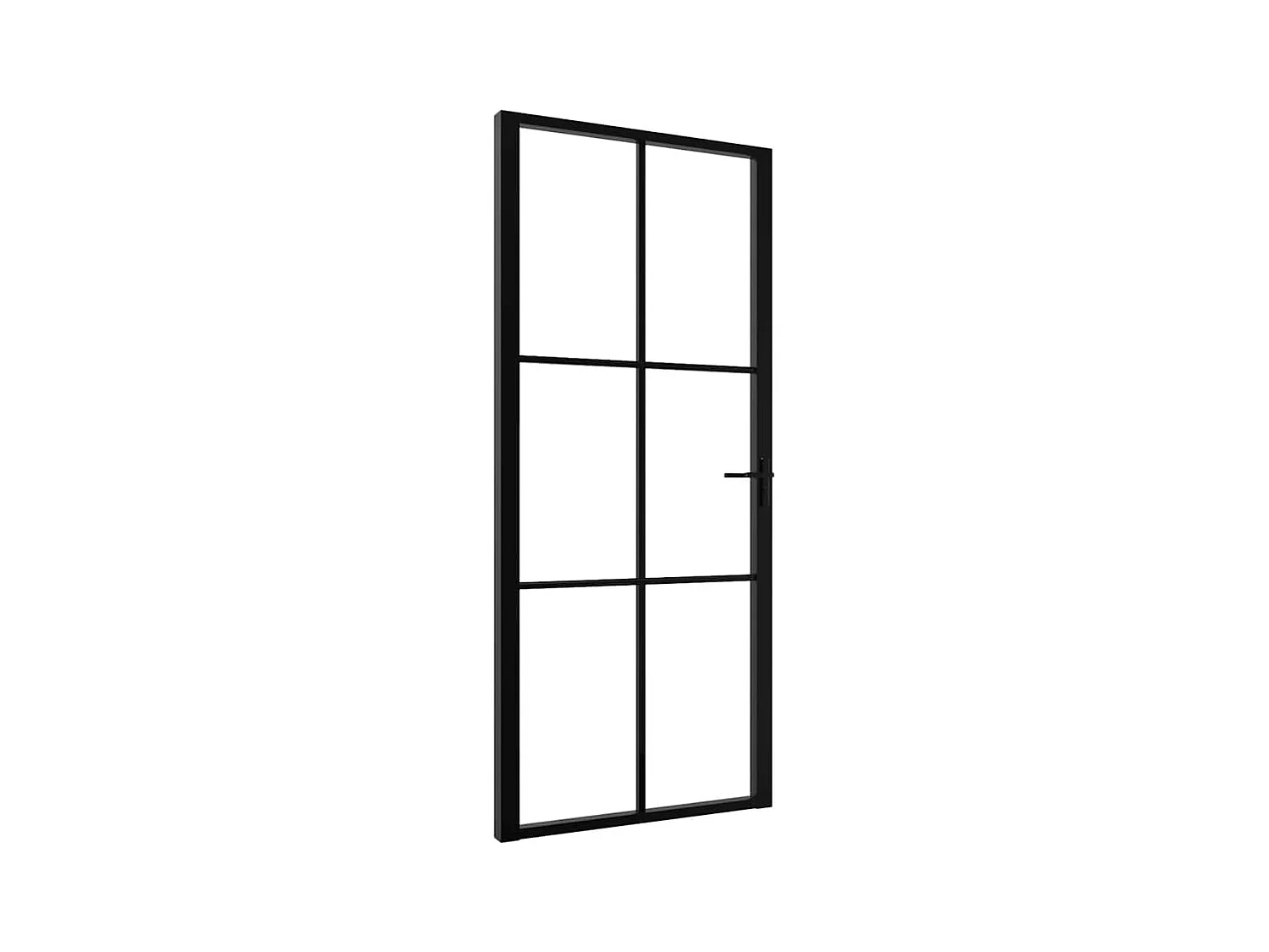 Binnendeur ESG glas en aluminium 93x201,5 cm Zwart