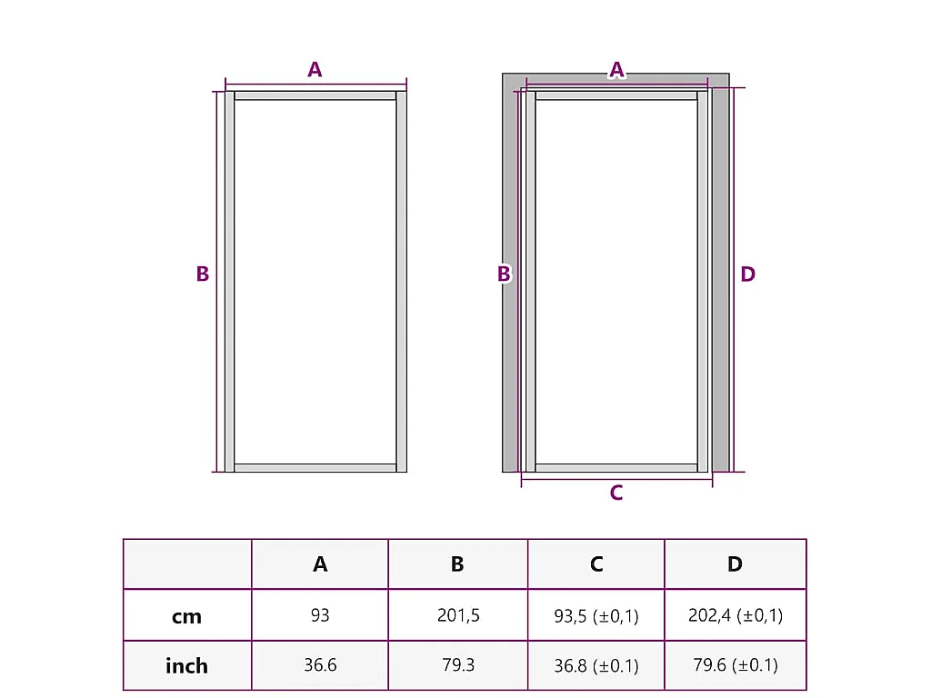 Binnendeur ESG glas en aluminium 93x201,5 cm Zwart