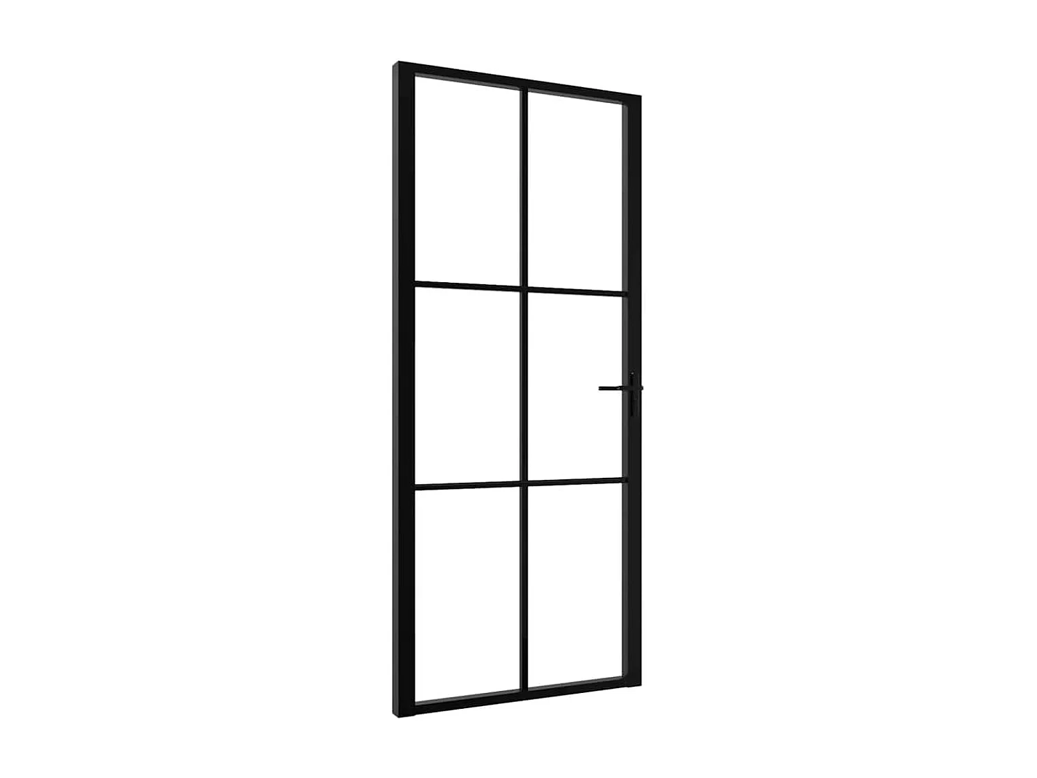 Puerta interior ESG vidrio y aluminio 93x201,5 cm Negro