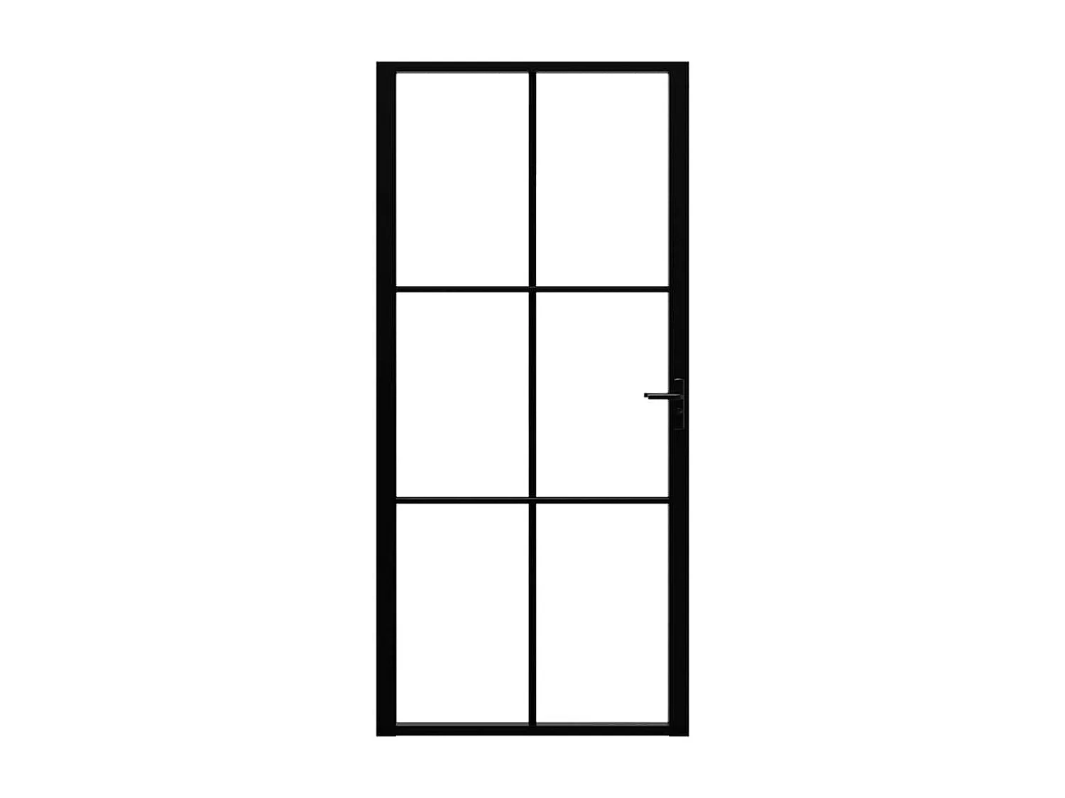 Puerta interior ESG vidrio y aluminio 93x201,5 cm Negro