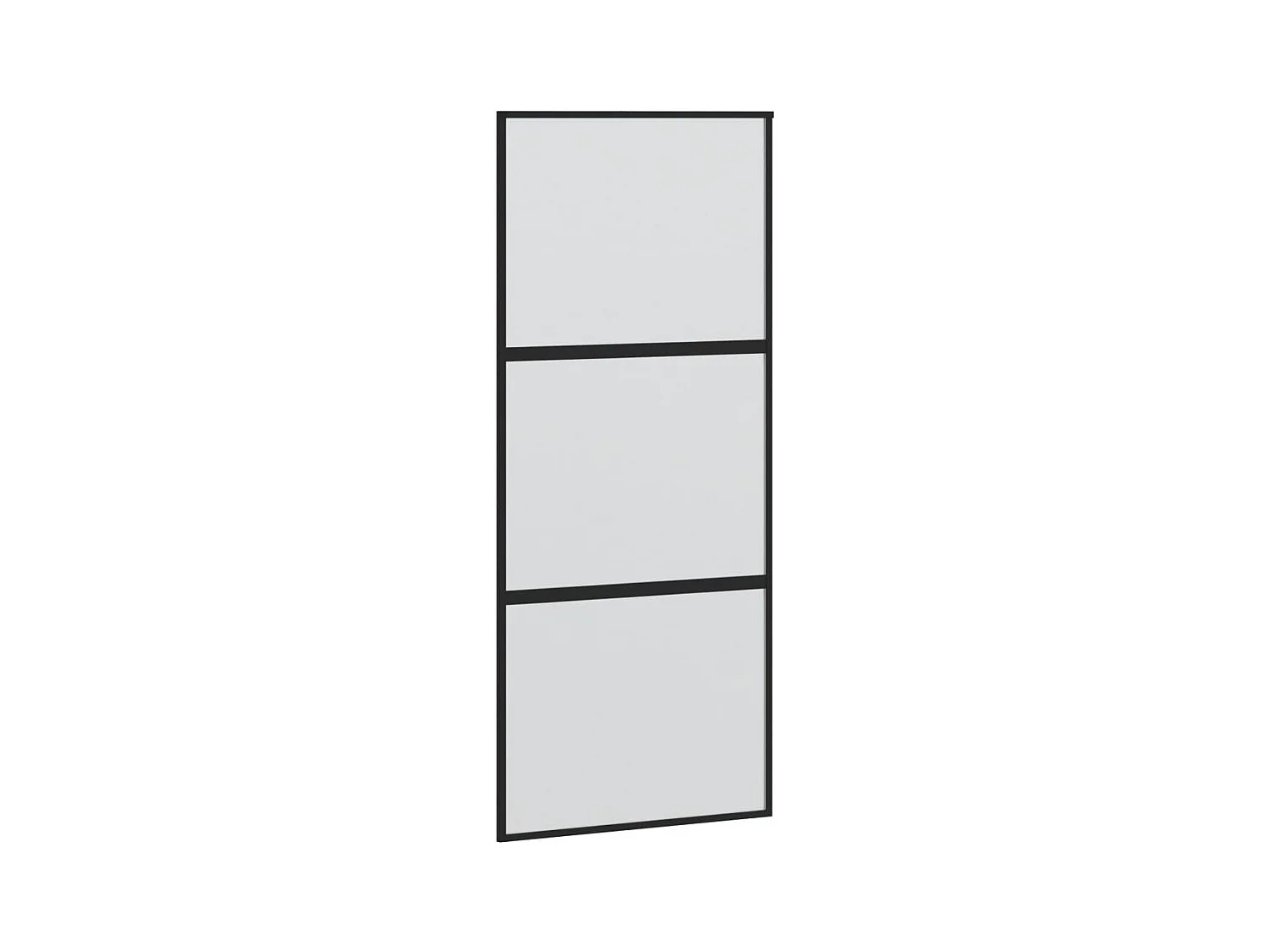 Zwarte schuifdeur 90x205 cm gehard glas aluminium