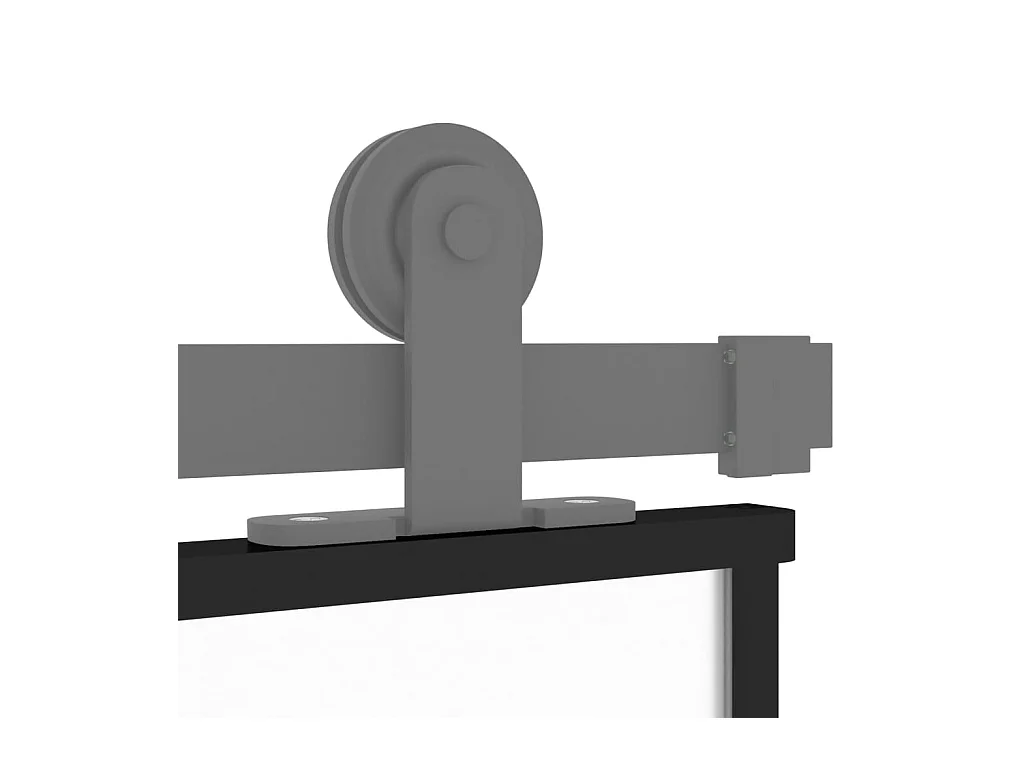 Zwarte schuifdeur 90x205 cm gehard glas aluminium