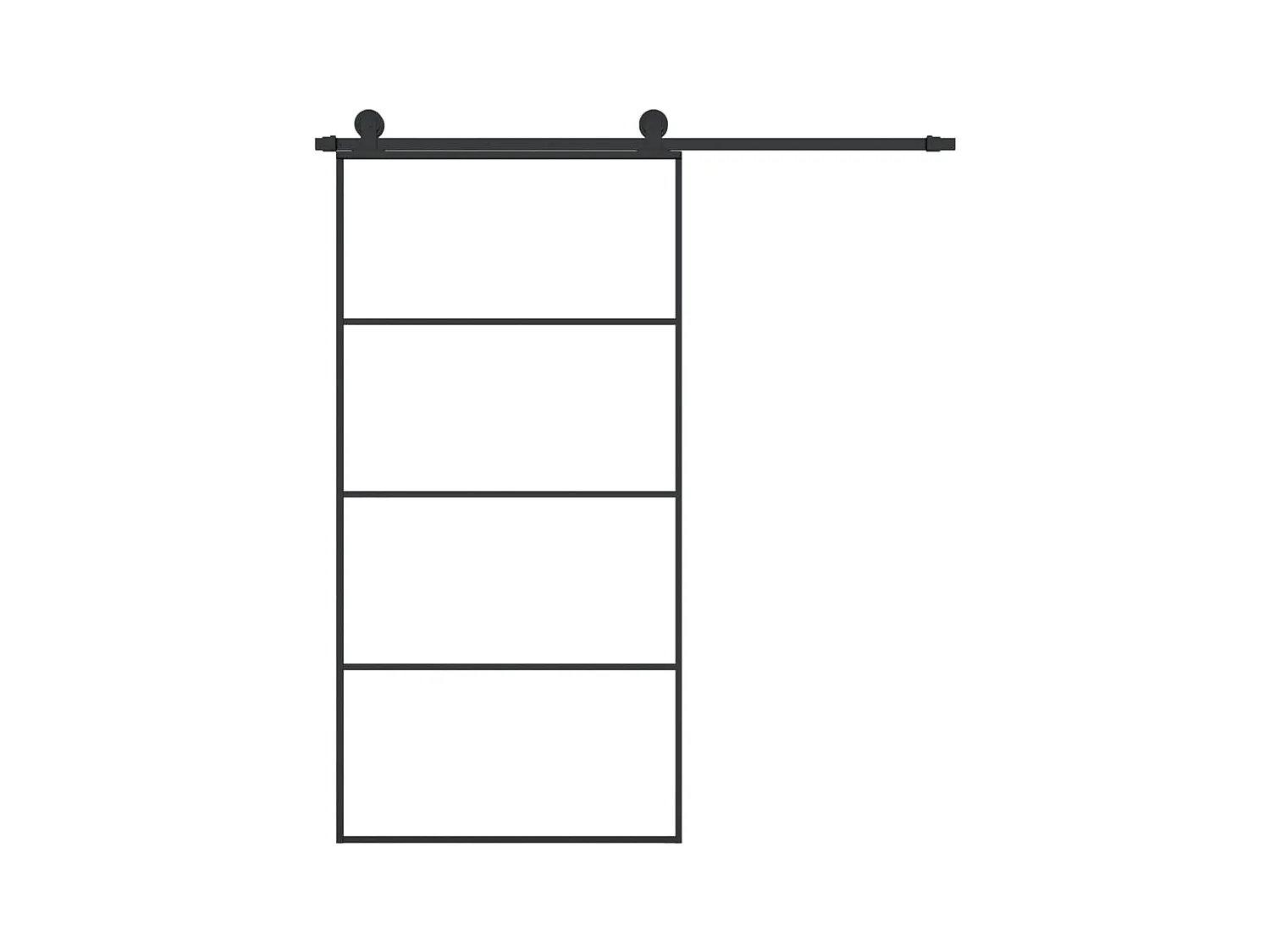 Kit puerta corredera y herrajes 102,5x205cm cristal ESG