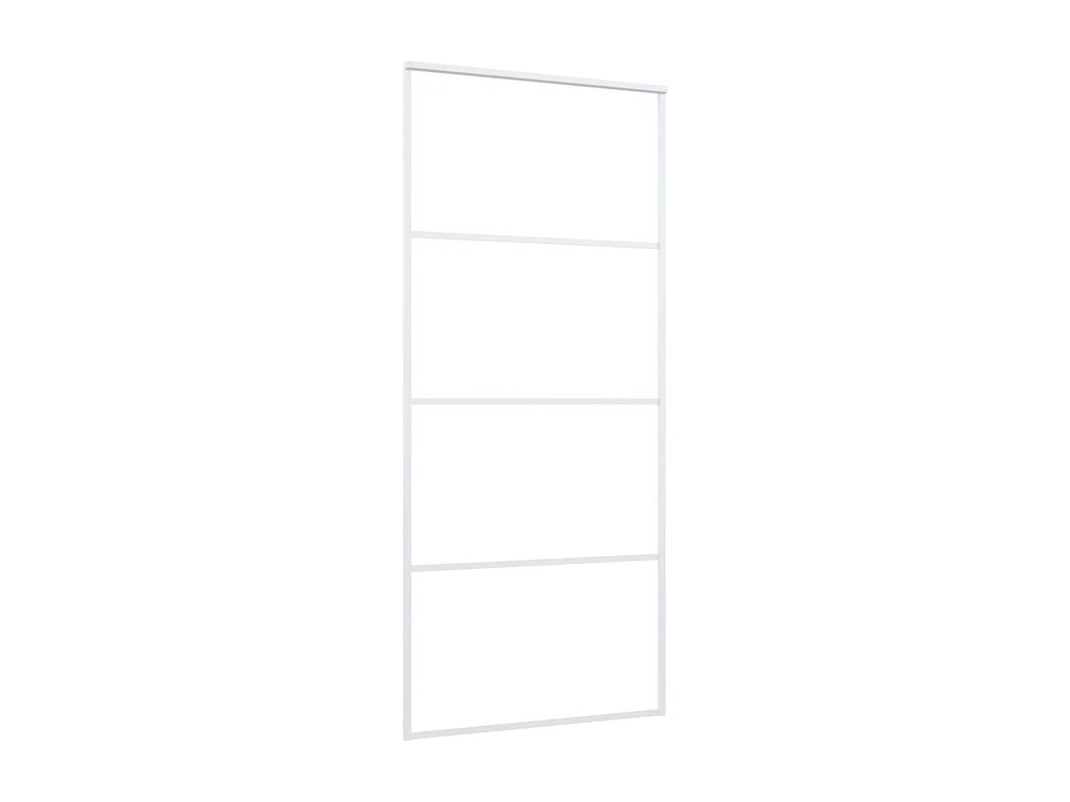 Porte coulissante Verre ESG dépoli et aluminium 90x205 cm Blanc