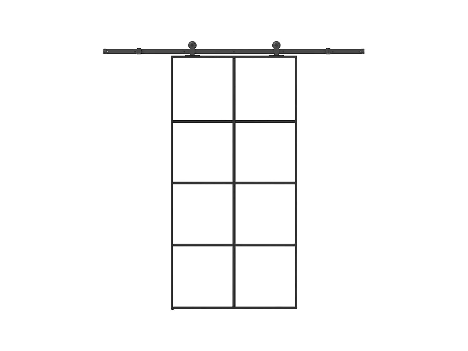 Kit porta scorrevole e ferramenta 102,5x205cm vetro ESG