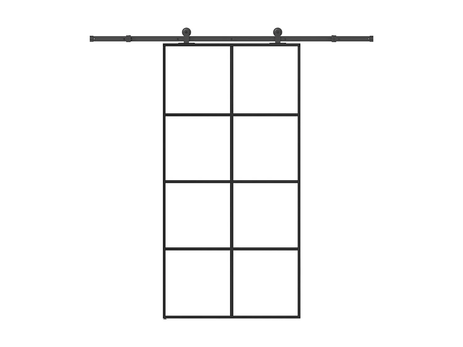 Porte coulissante et kit de quincaillerie 102,5x205cm Verre ESG