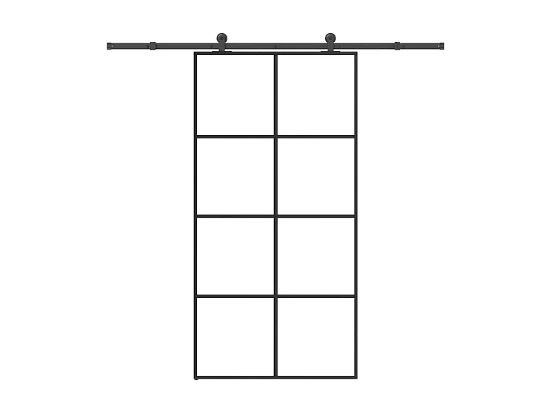 Kit porta scorrevole e ferramenta 102,5x205cm vetro ESG