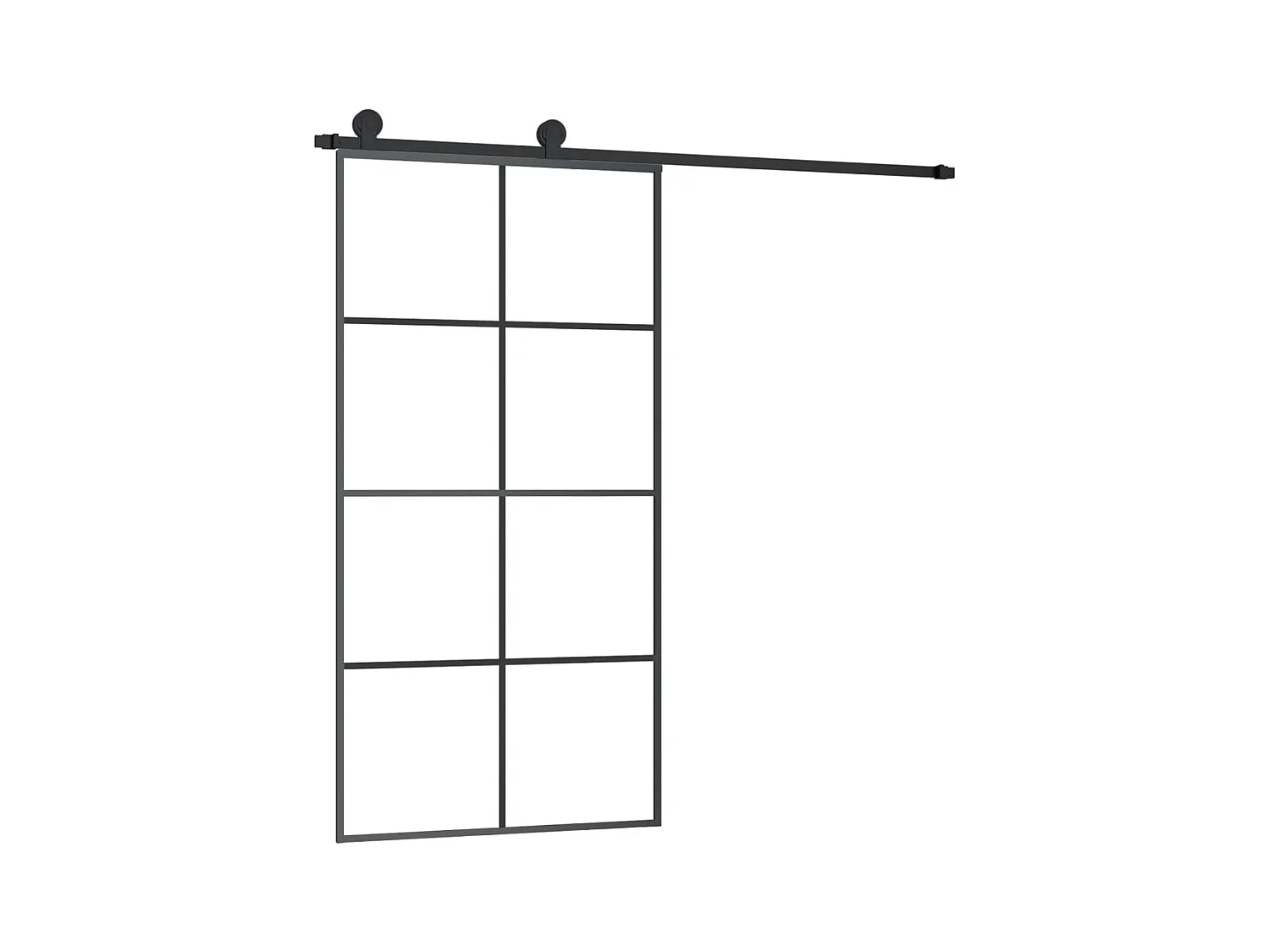 Kit porta scorrevole e ferramenta 102,5x205cm vetro ESG