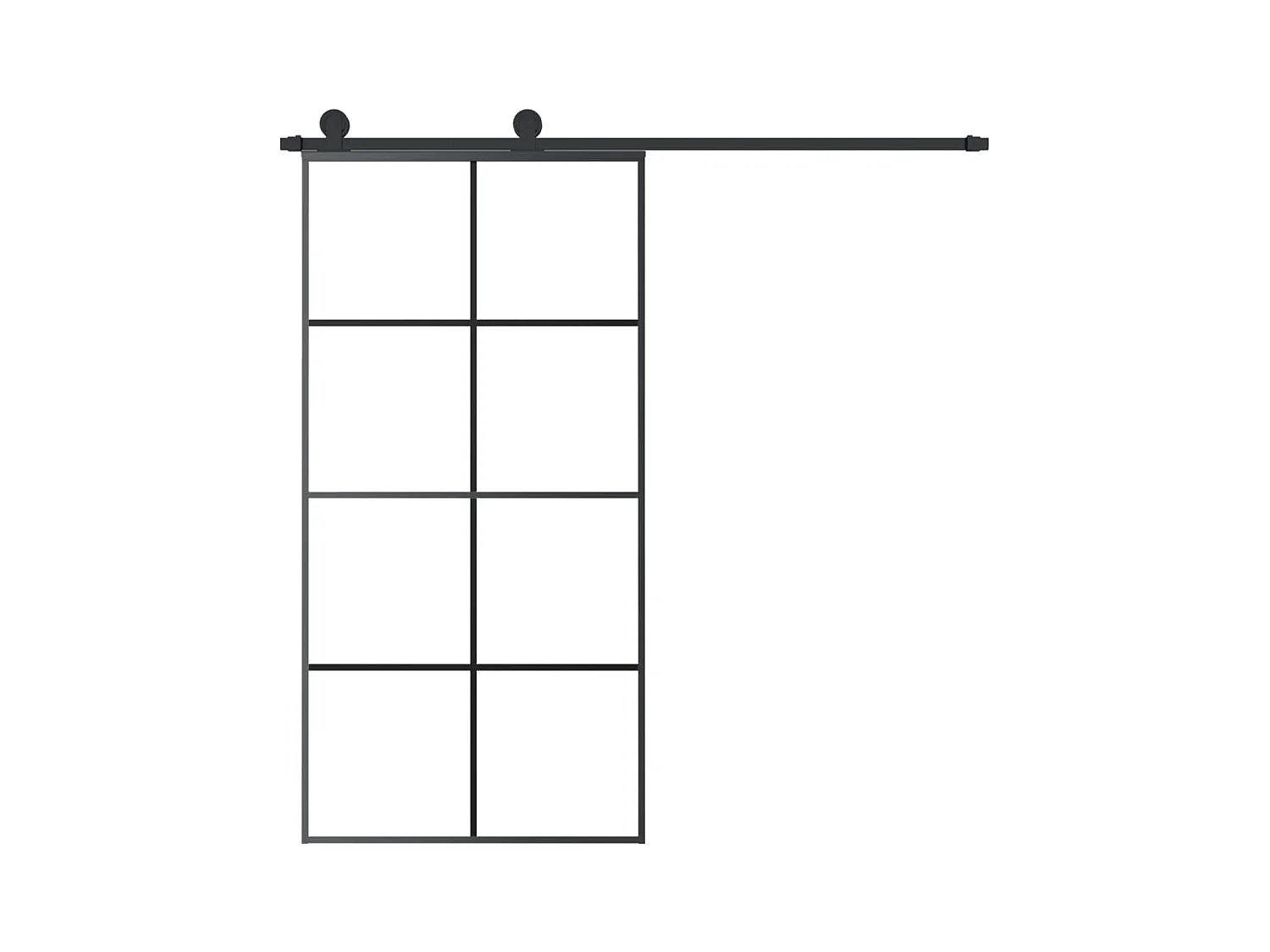 Kit porta scorrevole e ferramenta 102,5x205cm vetro ESG