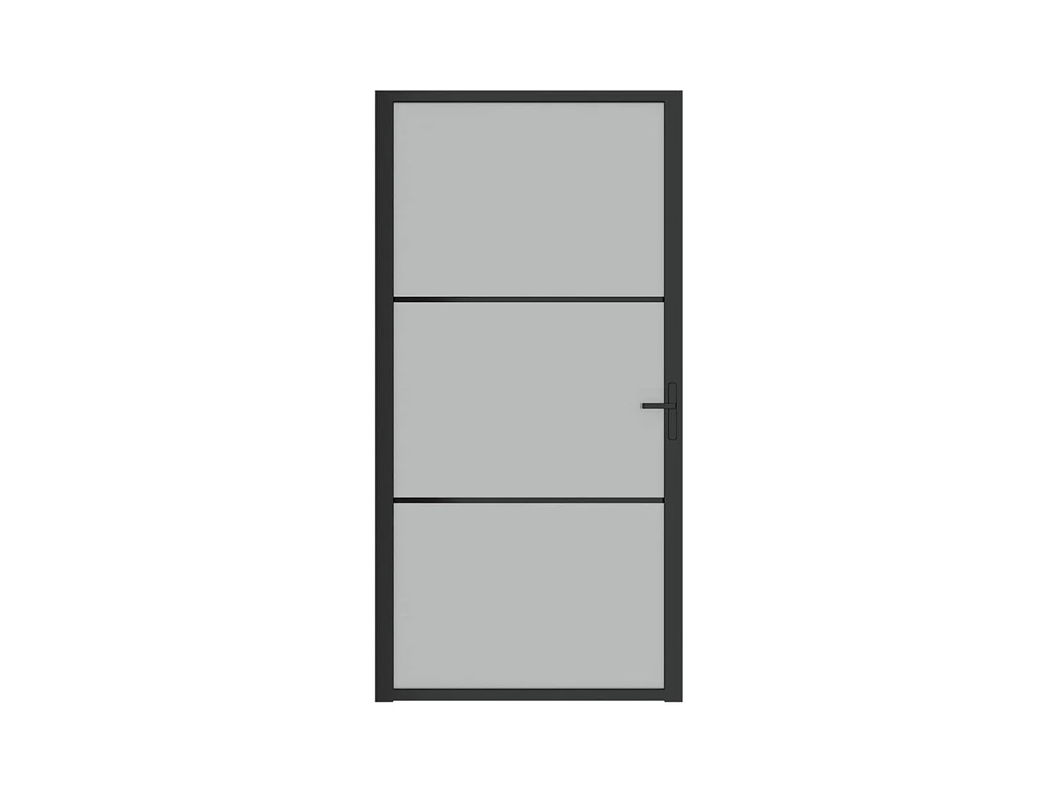 Binnendeur 102,5x201,5 cm Zwart Mat glas en aluminium