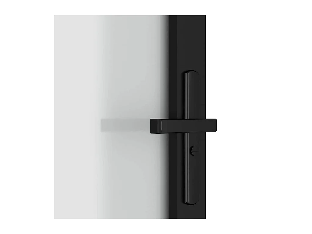 Binnendeur 102,5x201,5 cm Zwart Mat glas en aluminium