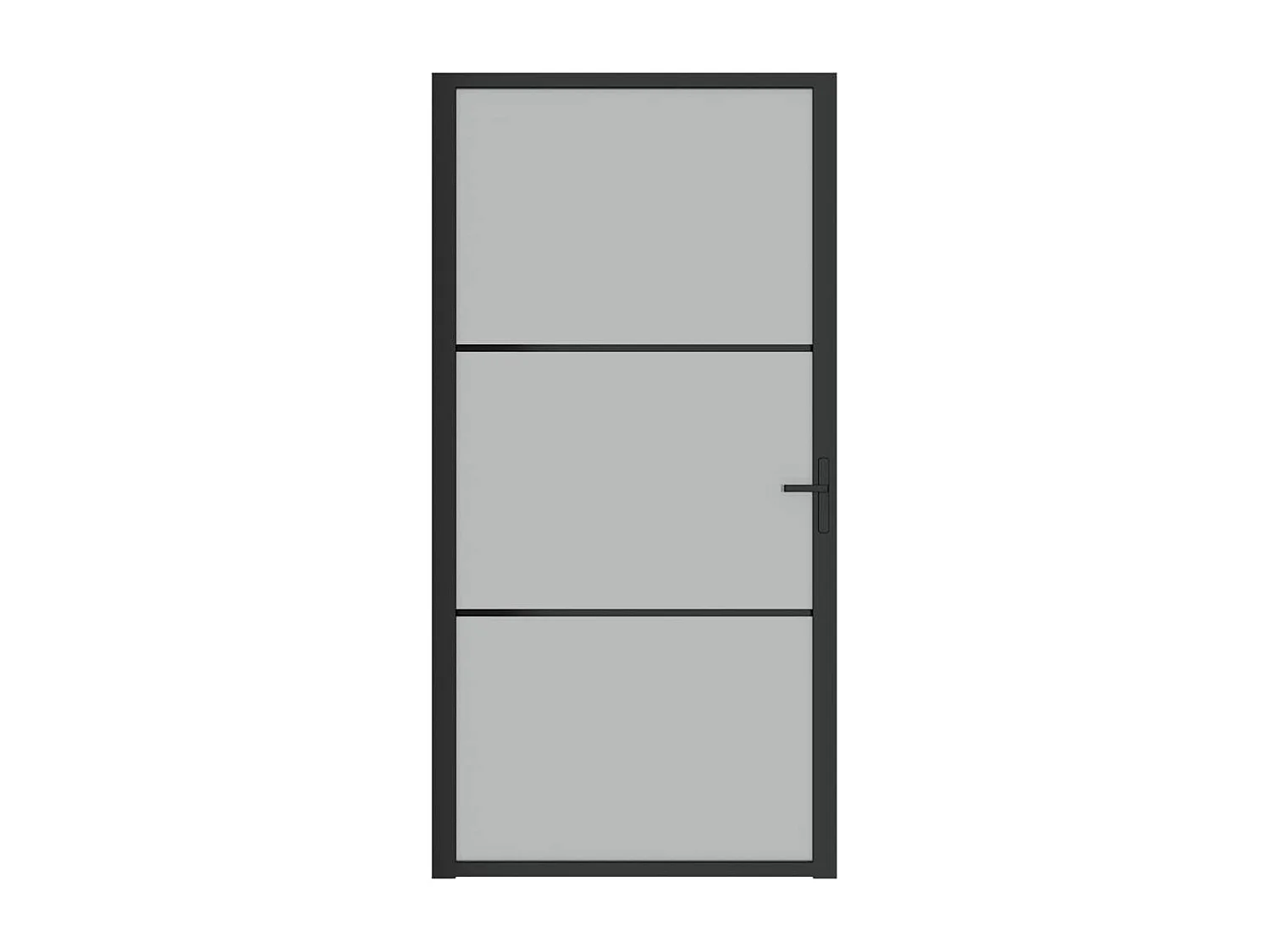 Puerta interior 102,5x201,5 cm Cristal y aluminio Negro Mate