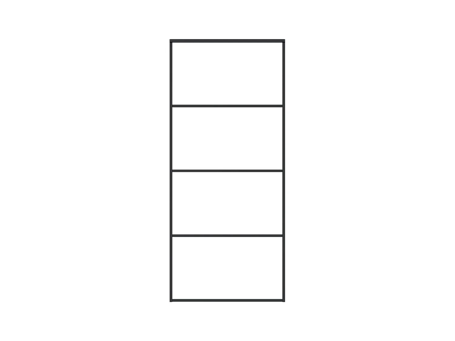 Schuifdeur Mat ESG glas en aluminium 90x205 cm Zwart