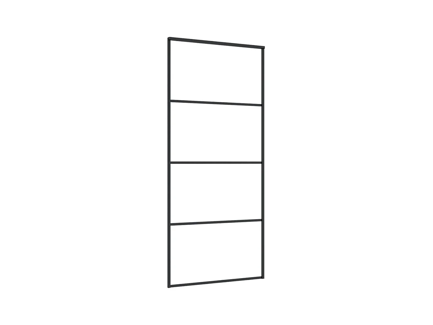 Schuifdeur Mat ESG glas en aluminium 90x205 cm Zwart