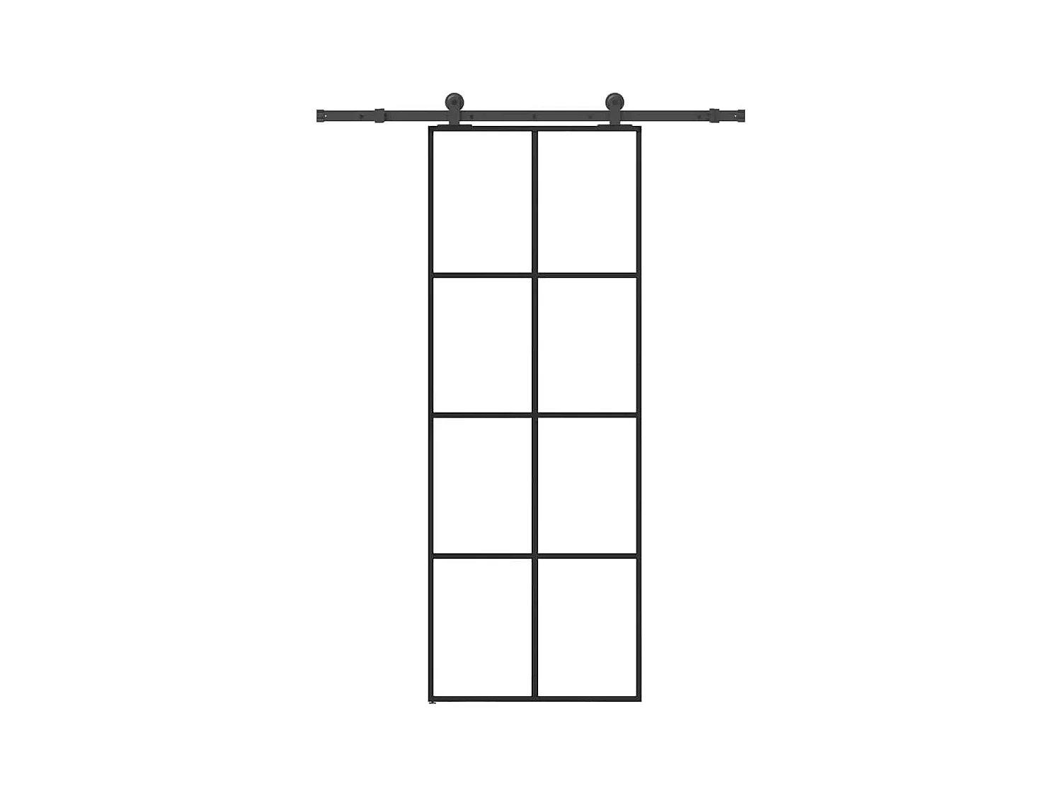Porte coulissante avec kit de quincaillerie 76x205 cm Verre ESG