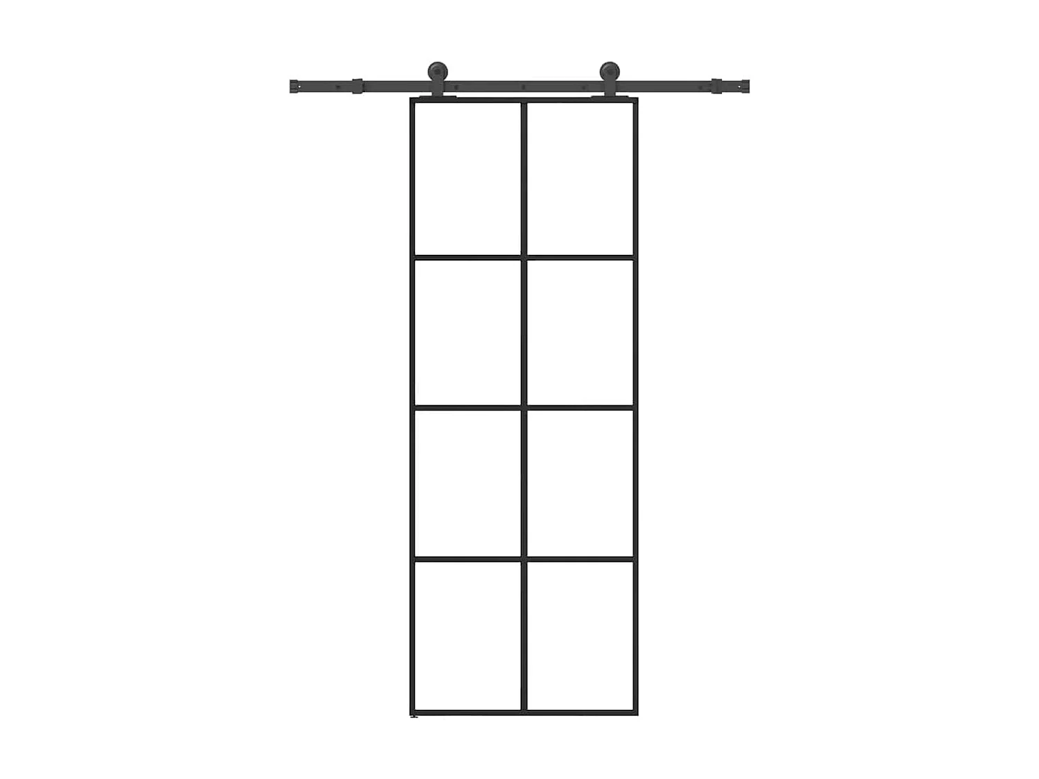 Porte coulissante avec kit de quincaillerie 76x205 cm Verre ESG